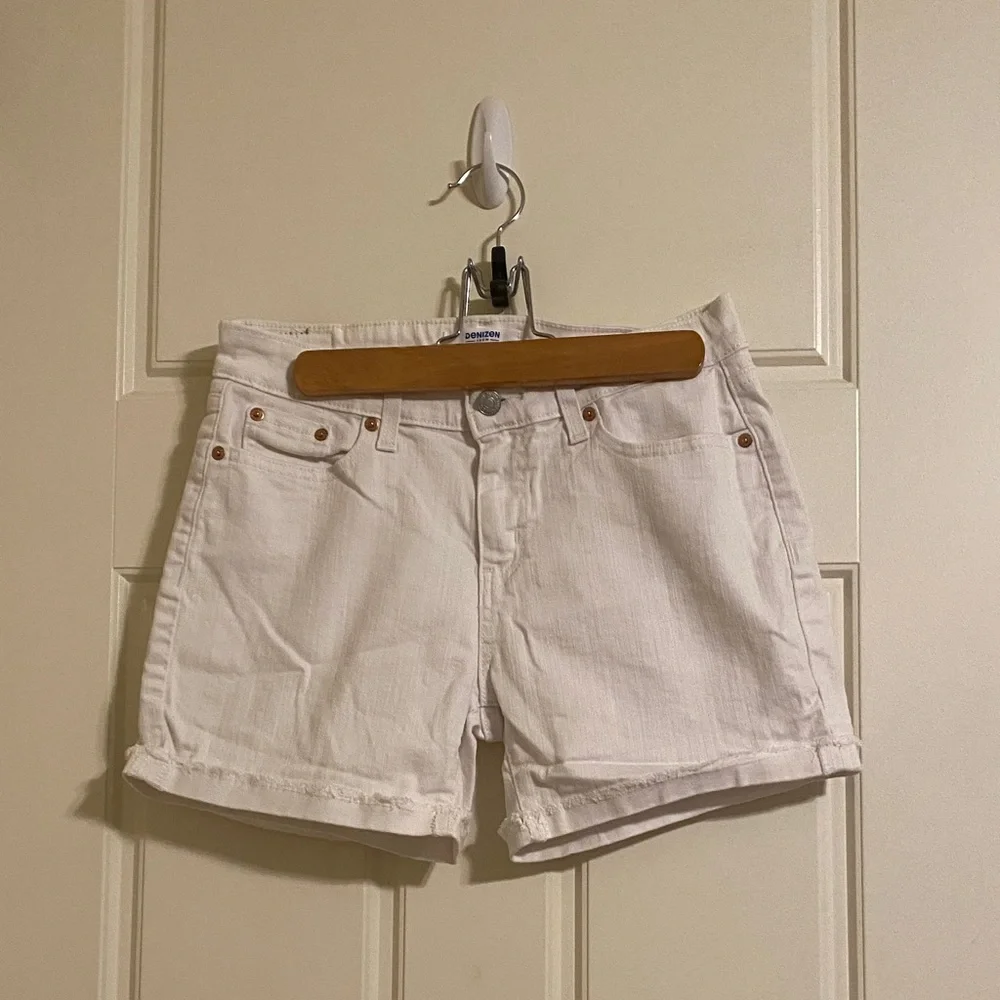 Denizen from Levi's White Denim Rolled-Hem Shorts